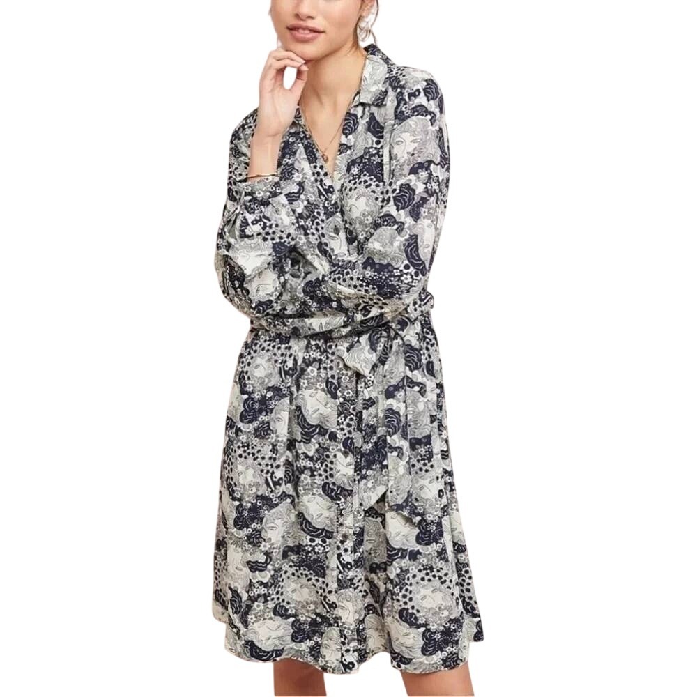 Anthropologie 34 of 52 Conversations Colloquial Faces Shirt Dress 8